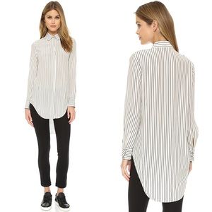 Rag & Bone Nightingale Stripe Shirt Hi Low Hem